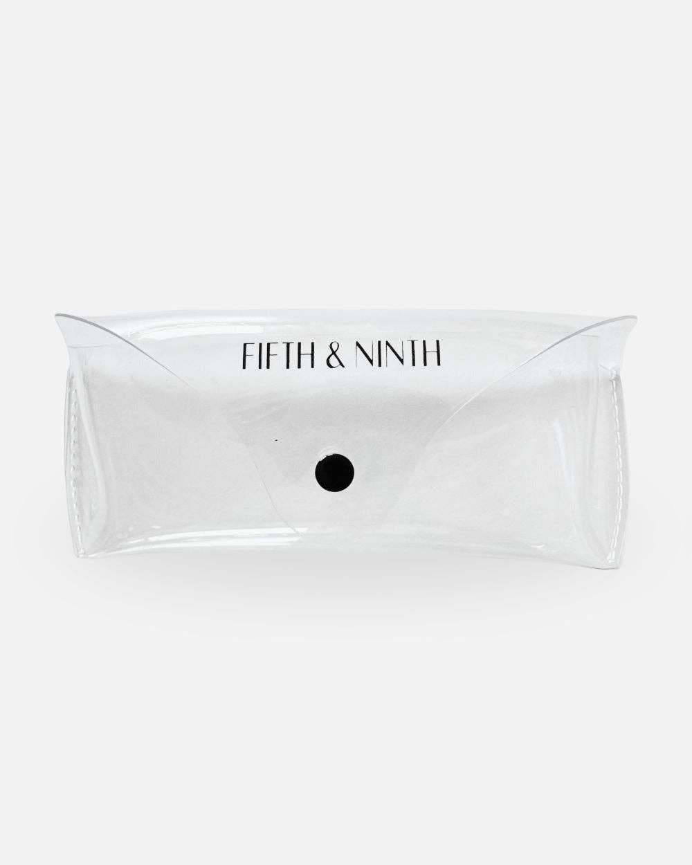 Clear pouch with 'Fifth & Ninth' branding on a white background
