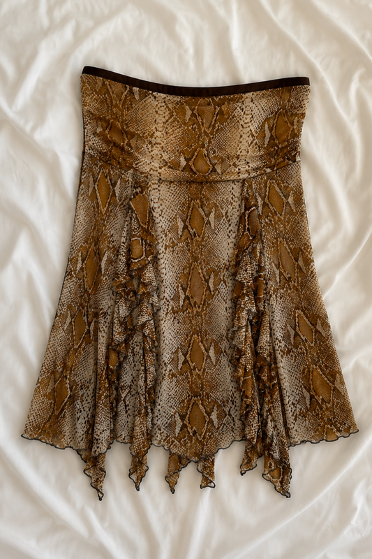 Vintage Diane von Furstenberg Silk Serpent Strapless Top