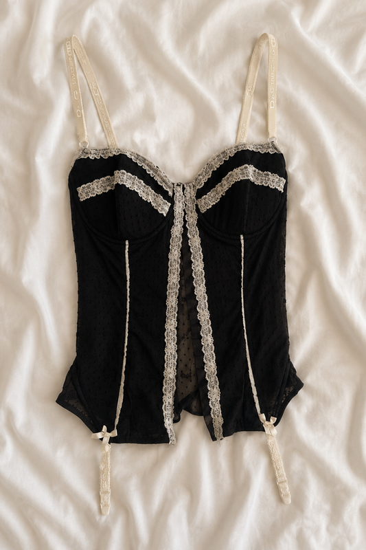 Dolce & Gabbana Lace Trim Corset Top (Early 2000s Vintage)
