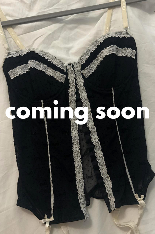 Dolce & Gabbana Lace Trim Corset Top (Early 2000s Vintage)